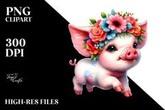 Goofy Baby Pig Running PNG Product Image 2