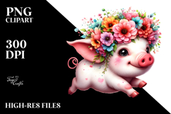 Goofy Baby Pig Running PNG Product Image 2
