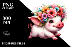 Goofy Baby Pig Running PNG Product Image 2