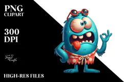 Goofy Cartoon Monster PNG Product Image 2