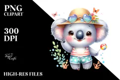 Cute Baby Koala Beachwear PNG Product Image 2