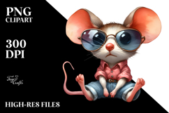 Funny Mouse Clipart with Sunglasses Product Image 2