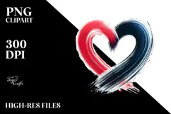 Simple Paintbrush Style Heart PNG Product Image 2