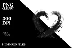 Simple Paintbrush Style Heart PNG Product Image 2