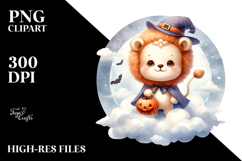 Digital Painting of Cute Lion with Party Hat, PNG Product Image 2