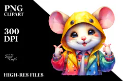 Cute Baby Mouse with Cool Haircut PNG Product Image 2