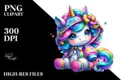 Cute Baby Unicorn PNG Product Image 2