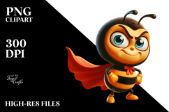 Cartoony Vector Art of a Goofy Cartoon Bee with Superhero Product Image 2