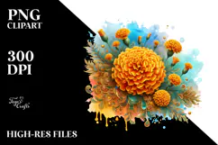 Marigold with Golden Insertions, Transparent PNG Product Image 2
