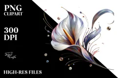 Glossy Calla Lily with Metalic Insertions PNG Product Image 2