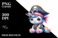 Baby Unicorn Pirate | Clipart Product Image 3