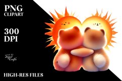 Cute Sun-Loving Pomeranian Holding Heart PNG Product Image 2