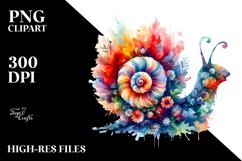 Abstract Watercollor Vibrant Snail | Clipart Product Image 1