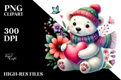 Polar Bear Flower PNG Product Image 2