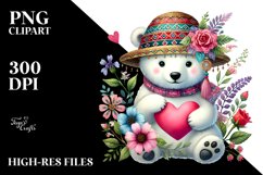 Polar Bear Flower PNG Product Image 2