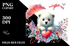baby Polar Bear with Heart, Transparent PNG Product Image 2
