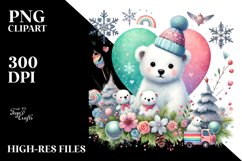 Colorful Baby Polar Bear with Heart Product Image 2