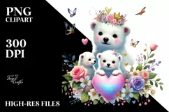 Colorful Baby Polar Bear with Heart Product Image 2