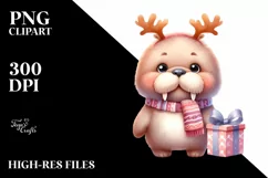 Expressive Baby Walrus with Cool Haircut, PNG Product Image 1