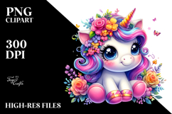 Funny Unicorn in Style, Transparent PNG Product Image 2