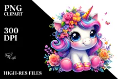 Funny Unicorn in Style, Transparent PNG Product Image 2