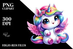 Funny Unicorn in Style, Transparent PNG Product Image 2