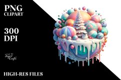 Colorful Winter Scene PNG Product Image 2