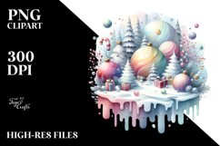 Colorful Winter Scene PNG Product Image 2