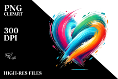 Simple Paintbrush Style Heart PNG Product Image 2