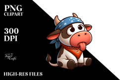 Joyful Cow with Bow Tie, Vector Art Product Image 2