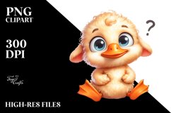 Confused Baby Duck Lamb Clipart Product Image 1