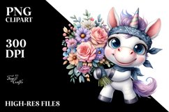 Watercolor Baby Unicorn with Bandana Product Image 3