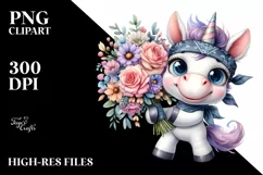 Watercolor Baby Unicorn with Bandana Product Image 3