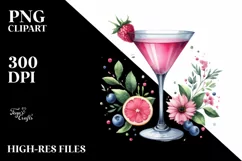 Centered Watercolor Martini | Clipart Product Image 1