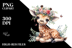 Adorned Baby Giraffe PNG Product Image 2