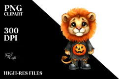 Dressed Baby Lion Halloween | Expressive Clipart Product Image 2