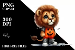 Baby Lion Halloween Costume Expressive Clipart Product Image 1