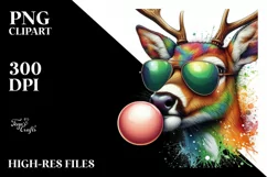 Colorful Deer Wearing Sunglasses | Clipart Product Image 3