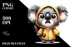 Koala Raincoat Big Eyes Clipart Product Image 2