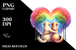 Cute Labrador Retriever with Rainbow Trees PNG Product Image 2
