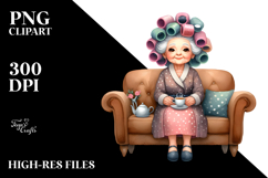 Old Lady Tea Cup Sofa | Sublimation, Clipart Product Image 2
