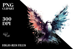 Colorful Bird with Grungy Splashes, Transparent PNG Product Image 2