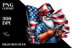 Detailed Patriotic Welder Gnome | Sublimation | Clipart Product Image 1