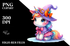 Unicorn Dressed for Halloween, Transparent PNG Product Image 2