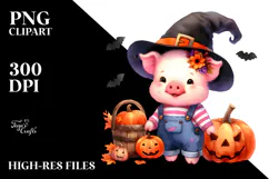 Cute Baby Pig Halloween | Sublimation, Clipart Product Image 2