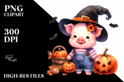 Cute Baby Pig Halloween | Sublimation, Clipart Product Image 3