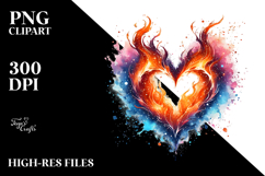 Fire Heart Digital Painting PNG Product Image 2