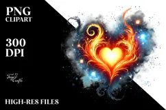 Fire Heart Digital Painting PNG Product Image 2