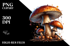 Detailed Colorful Mushroom Watercolor PNG Product Image 2