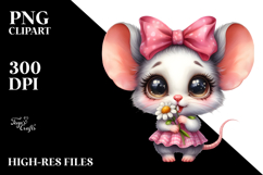 Standing Baby Mouse with Bow | Sublimation | Clipart Product Image 2